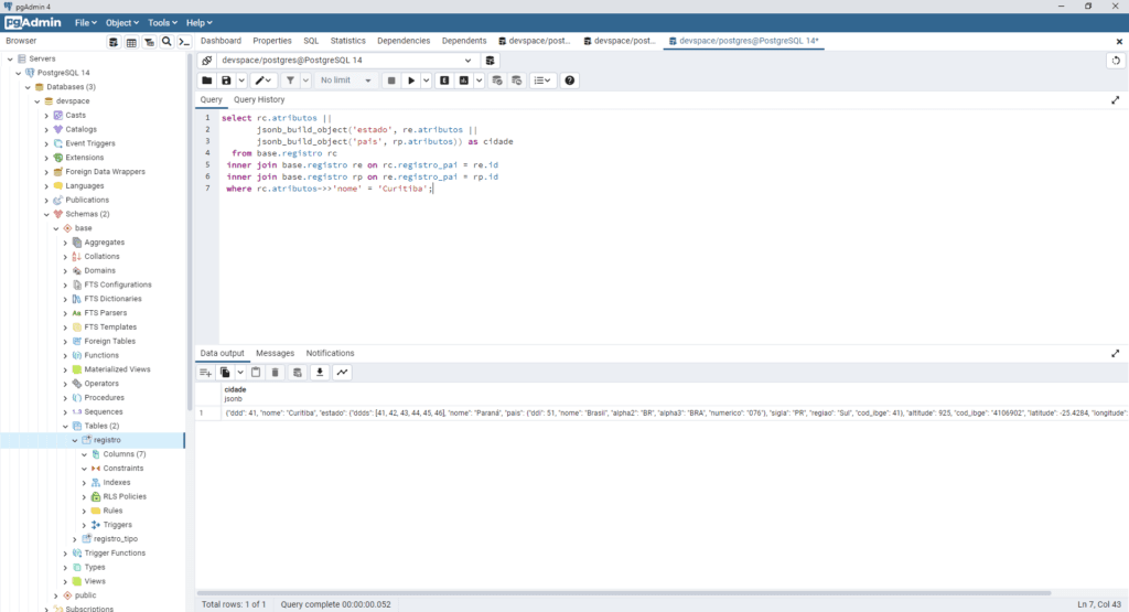 Verticalização de dados - Um único objeto JSON - DevSpace
