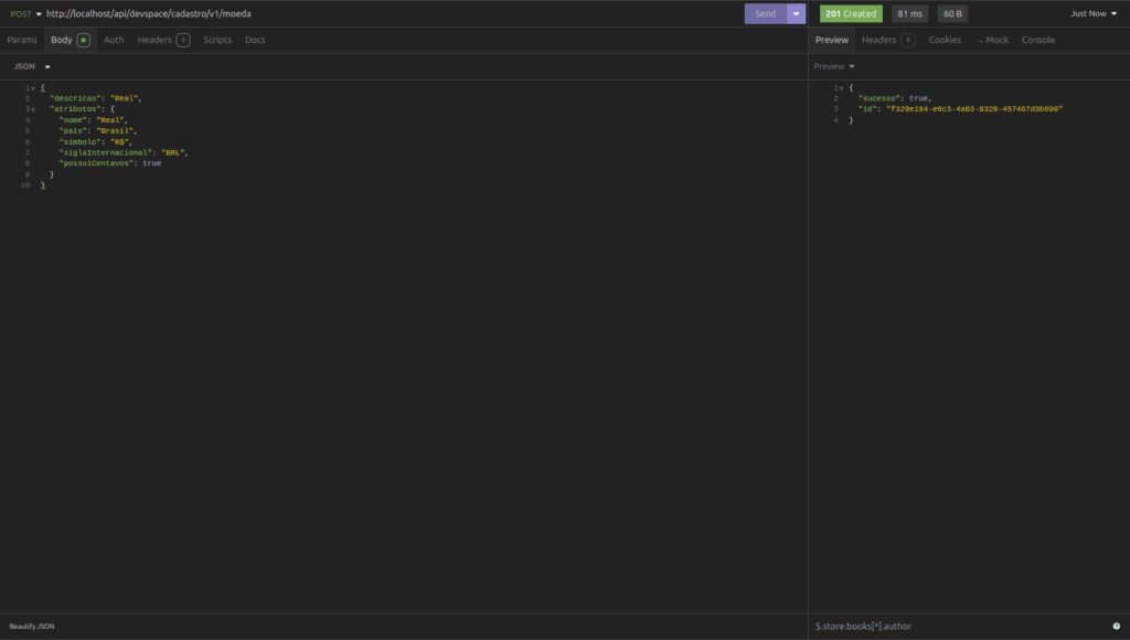 APIs RESTful - Cadastrando um registro de um recurso existente - DevSpace