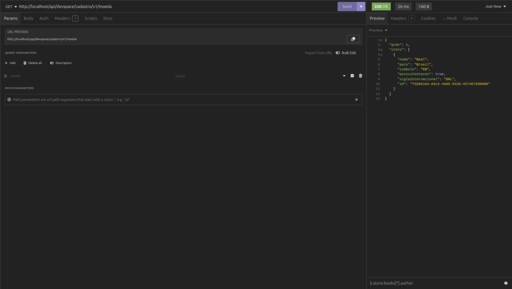 APIs RESTful - Consultando um recurso sem Id definido - DevSpace